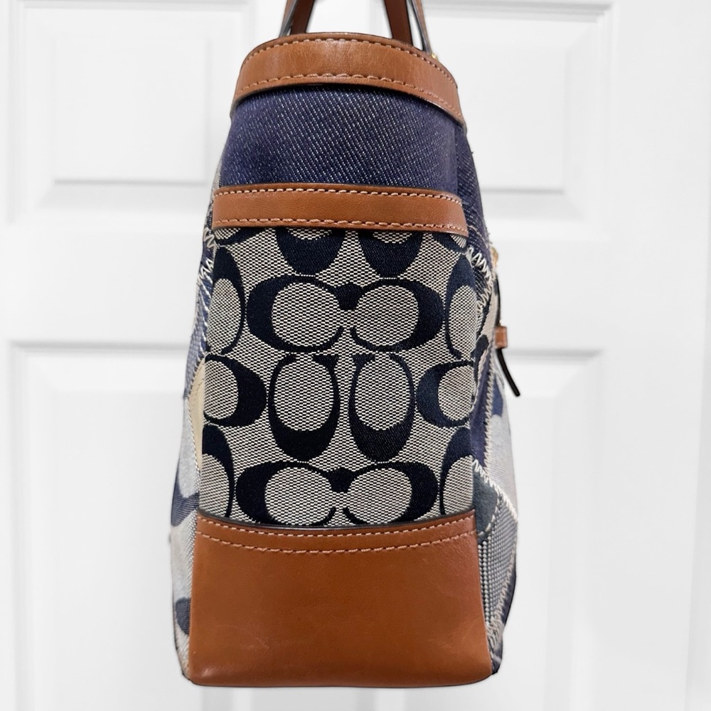 Coach Denim Patchwork Limited Edition Gallery Tot… - image 8